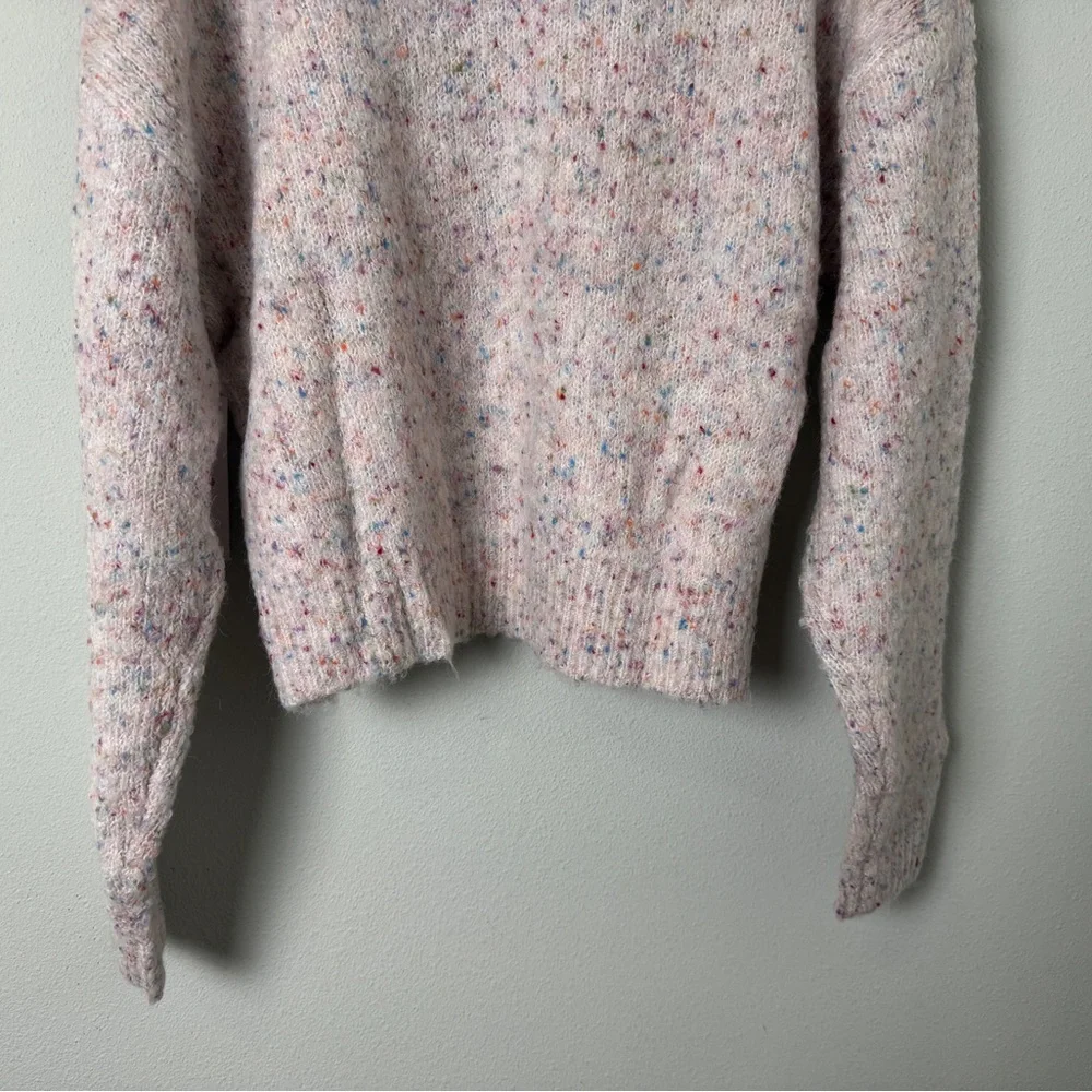 NWT Spiritual Gangster Beatrice Peace Out Wool Blend Speckled Sweater in Birch M